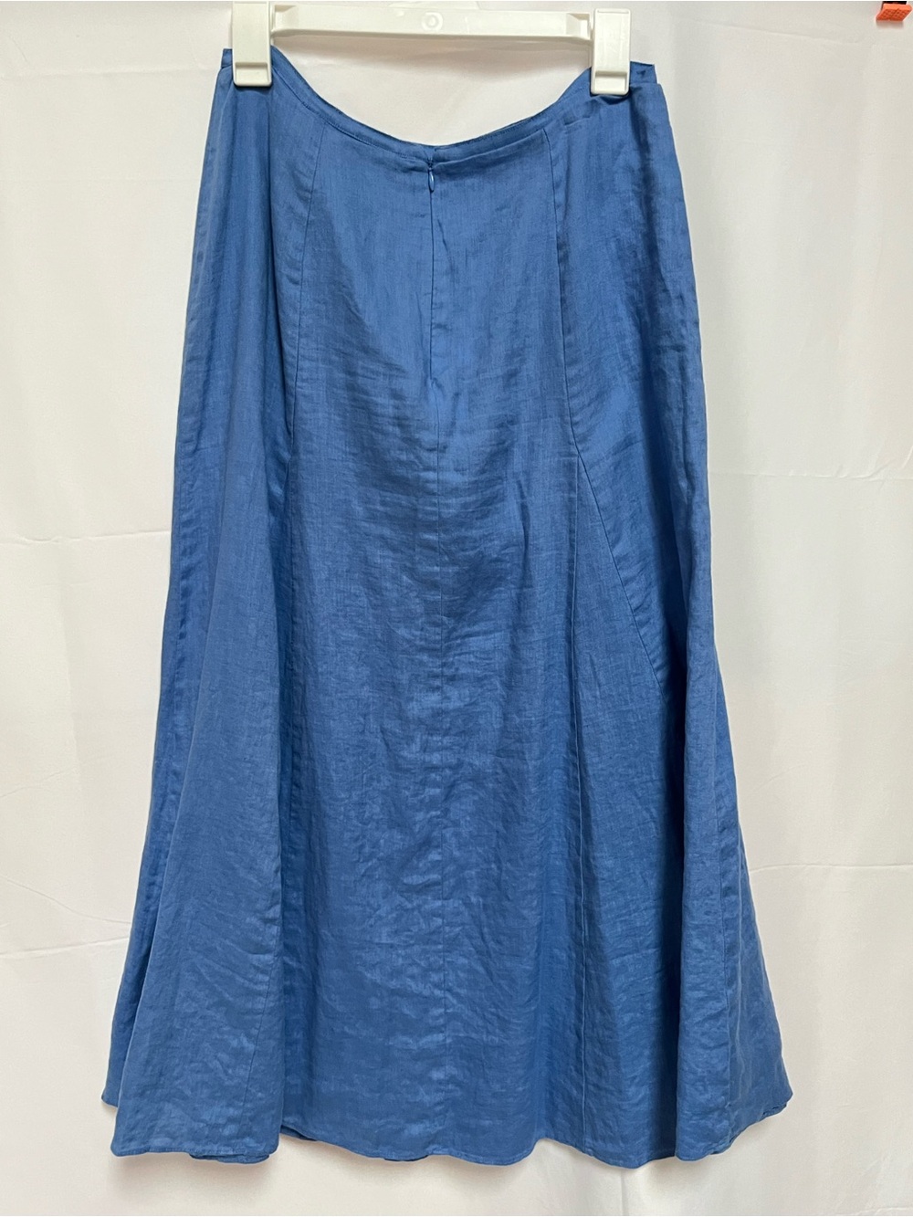 Vintage Blue A-Line Midi Skirt 100% Cotton - Picture 2 of 4